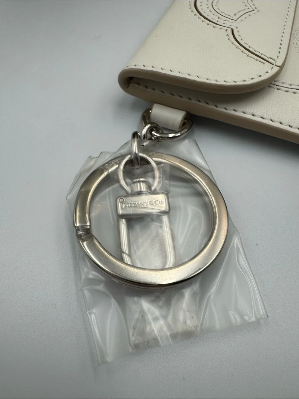 Tiffany & Co. Return To Tiffany White Nappa Leather Pouch Bag Charm